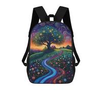 Sinyumoney Peacock Nature Landscape Painting Mochila Escolar Mochila Escolar Grande Para Niños Y Niñas Adolescentes, estilo-15, 17"