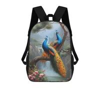 sinyumoney Peacock Nature Landscape Painting Mochila Escolar Resistente Al Agua Para Ordenador Portátil: Perfecta Para Viajes, Trabajo Y Uso Diario 17inch