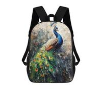 sinyumoney Peacock Painting Mochilas Infantiles Impresas En 3D, Mochilas De Moda Informales, Mochilas De Viaje Bonitas, Mochilas Informales Para Exteriores Para Niños Y Niñas 17inch