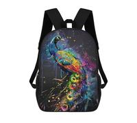 sinyumoney Peacock Popart Painting Mochila De Día Mochila De Negocios Mochila Impermeable Para Libros Para Hombres/mujeres 17inch