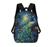 sinyumoney Peacock Under Starry Night Mochila Escolar Infantil De 17 Pulgadas Con Estampado 3D, Mochila Moderna Para Niños, Mochilas De Viaje, Bolsas Para Libros, Mochila Escolar Infantil