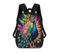 sinyumoney Peacock Watercolor Art Mochila Infantil Para Niñas, Mochila Escolar 3D, Mochila Para Niños Pequeños, Mochila Informal De Día, Mochila Escolar De Moda 17inch
