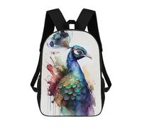 sinyumoney Peacock Watercolor Mochila Escolar De Negocios, Bolso Resistente Para Portátil Para Niñas, Niños Y Adolescentes 17inch