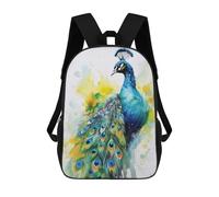 sinyumoney Peacock Watercolor Mochila Escolar, Mochila Informal, Mochila De Día, Mochila Escolar, De Trabajo Y De Viaje Para Hombres, Mujeres Y Adolescentes. 17inch