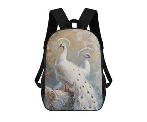 sinyumoney Peacock White Magical Mochila Escolar Resistente Al Agua, Mochila Escolar De Negocios Para Niñas, Niños Y Adolescentes 17inch