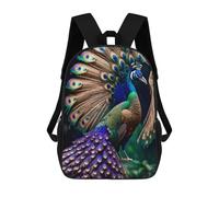 sinyumoney Peacock with Spread Feathers Mochila Escolar De Moda Para Papelería, Impermeable, Informal, Para El Campus, Actividades Al Aire Libre, Viajes Y Deportes 17inch