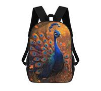 sinyumoney Peacock with Spread Feathers Mochila Escolar Ligera Para El Colegio, Mochila Escolar De Día, Mochila Para Libros Para La Universidad Para Niñas, Adolescentes 17inch
