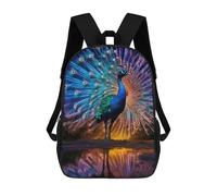 sinyumoney Peacock's Majestic Display Mochila Escolar Para Niños, Mochila Escolar Impresa En 3D Para Estudiantes De Primaria Y Secundaria 17inch
