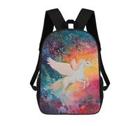 sinyumoney Pegasus in Rainbow Sky Mochilas Para Niños 17inch Mochila Escolar Mochila Escolar Impresa En 3D Para Niños De Primaria Y Secundaria