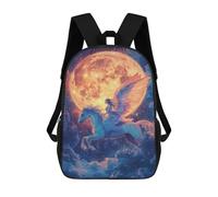 sinyumoney Pegasus Moonlit Flight Fantasy Mochila Escolar Grande Para Niños Para El Campus, Actividades Al Aire Libre, Viajes Y Deportes 17inch