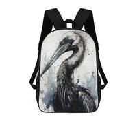 sinyumoney Pelican Beauty Black Ink Mochilas Impresas En 3D Para Niños, Mochila Escolar, Mochila Informal Para Exteriores, Mochila Informal De Moda Para Niños, Lindas Bolsas De Viaje 17inch