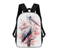 sinyumoney Pelican Watercolor Mochila Escolar Infantil De 17 Pulgadas, Mochila Escolar Impresa En 3D Para Niños De Primaria Y Secundaria
