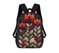 sinyumoney Peligroso Beauty Mochila Niño Niña 3D, Bolsa De Escuela, Mochila Para Niños Pequeños, Mochila Casual, Bolsa De Libros De Moda, Resumen de flores rojas, 17"