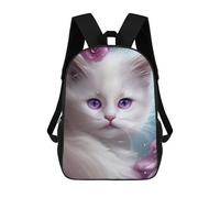sinyumoney Peligroso Beauty Mochila Niño Niña 3D, Bolsa De Escuela, Mochila Para Niños Pequeños, Mochila Casual, Bolsa De Libros De Moda, Adorable White Cat Artwork, 17"