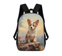 sinyumoney Pembroke Welsh Corgi Mochilas Impresas En 3D 17inch Mochila Escolar Infantil Para Exteriores, Mochila Informal De Día, Bolsas De Viaje Informales Para Estudiantes De Secundaria