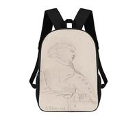 sinyumoney Pencil Sketch of A Man Mochila Escolar Para Niños Mochila Escolar Impresa En 3D Mochila Escolar De Moda Para Niños De Primaria Y Secundaria 17inch