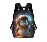 sinyumoney Penguin Astronaut in Space Mochila Escolar Para Niñas Y Niños, Mochilas De Gran Capacidad, Mochilas Ligeras Para Niños Y Estudiantes 17inch