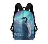 sinyumoney Penguin Chick Under Aurora Borealis Mochilas Para Niños Mochila Escolar Mochila Escolar Impresa En 3D Para Niños Estudiantes De Primaria Y Secundaria 17inch