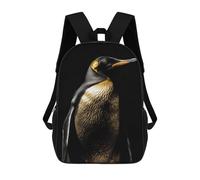 sinyumoney Penguin Gold Animal Mochila Escolar Resistente Al Agua, Mochila De Viaje, Bolsa Para Computadora Para Niñas, Niños Y Adolescentes 17inch