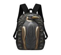 sinyumoney Penguin Gold Relief Deco Mochila De Viaje Para La Universidad, Mochilas Para El Campus, Viajes Al Aire Libre Y Deportes 17inch