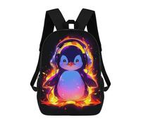 sinyumoney Penguin Hot Music Passion Mochila Con Bolsillo Mochilas Impresas En 3D, Mochilas De Viaje, Mochilas Para Libros, Mochila Escolar Para Niños 17inch