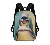 sinyumoney Penguin in A Hat Painting Mochila Escolar Resistente Al Agua, Mochila De Viaje, Bolsa Para Computadora Para Hombres, Mujeres Y Adolescentes 17inch