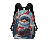 sinyumoney Penguin in Santa Suit Mochilas Para Niños Mochila Escolar Mochila Escolar Impresa En 3D Para Niños Estudiantes De Primaria Y Secundaria 17inch