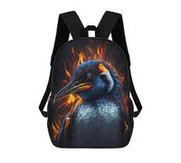 sinyumoney Penguin on Fire Wildlife Art Mochila Escolar Infantil De 17 Pulgadas Con Estampado 3D De Películas De Anime Para Niños, Mochila De Viaje, Mochila Escolar Infantil