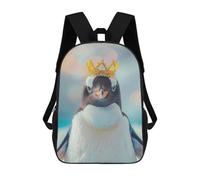 sinyumoney Penguin Pastel Crown Mochila Infantil Para Niñas, Mochila Escolar 3D, Mochila Para Niños Pequeños, Mochila Informal De Día, Mochila Escolar De Moda 17inch
