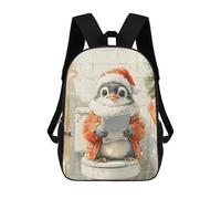 sinyumoney Penguin Reading on Toilet Mochila Escolar Infantil Impresa En 3D Para Niños, Mochilas De Viaje De Alta Capacidad, Bolsas Para Libros, Mochila Escolar Infantil 17inch
