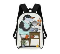 sinyumoney Penguin Shave in Bathroom Mochila Escolar Impresa En 3D 17inch Mochila Escolar Infantil Mochilas De Viaje Mochila Informal De Moda Para Niños Y Estudiantes
