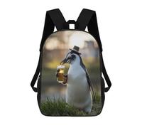 sinyumoney Penguin Sipping A Beer Mochilas Infantiles Mochila Escolar Mochila Impresa En 3D Para Niños Mochilas De Viaje Bolsas Para Libros Mochila Escolar Para Niños 17inch