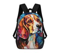 Sinyumoney Penguin Stained Glass Mochilas Escolares Para Niños, Bolsa De Escuela Impresa En 3D Para Niños, Estudiantes De Primaria Y Colegio, Beagle Dogs Stained Glass, 17"