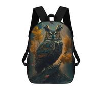 Sinyumoney Penguin Stained Glass Mochilas Escolares Para Niños, Bolsa De Escuela Impresa En 3D Para Niños, Estudiantes De Primaria Y Colegio, Fantasy Owl, 17"