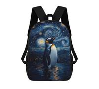 sinyumoney Penguin Under Starry Night Mochilas De Moda Impresas En 3D 17inch Mochila Escolar Informal Para Niños De Primaria Y Secundaria