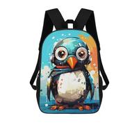sinyumoney Penguin with Headphones Art Print Mochila Escolar Infantil De 17 Pulgadas, Impresa En 3D, Estilo Casual, Para Niños, Ideal Para Viajes, Como Mochila Escolar O Para Llevar Libros.