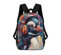 sinyumoney Penguin with Headphones Mochila Infantil Para Niñas Y Niños, Mochila De Día, Escuela Primaria, Perfecta Para La Vuelta Al Cole O Educación Física, Regalos Y Viajes 17inch