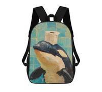 sinyumoney Penguin with Toilet Paper Mochilas De 17 Pulgadas Para Niños, Mochilas Escolares Impresas En 3D Para Estudiantes De Primaria Y Secundaria, Para Niños Y Niñas.