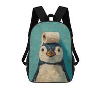 sinyumoney Penguin with Toilet Paper on Head-1 Mochila Escolar De 17 Pulgadas Impresa En 3D Mochilas Infantiles Mochila Genial Impresa En 3D Para Niños De Primaria Y Secundaria