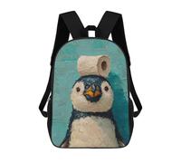 sinyumoney Penguin with Toilet Paper on Head-2 Mochila Escolar, Bolso Resistente Para Portátil, Ideal Para Acampar, Aventuras Al Aire Libre Y Viajes Diarios 17inch