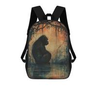 sinyumoney Pensive Gorilla Mochila Ronaldo, Mochila Infantil, Mochila Escolar Para Estudiantes, Mochila Para Libros, Mochila Escolar Impresa En 3D Para Niños Y Niñas, 17inch
