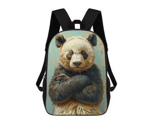 sinyumoney Pensive Panda Mochila Escolar Para Niños De 17 Pulgadas, Mochila Informal De Viaje Para Niños Y Niñas, Mochila De Gran Capacidad Para El Día A Día 17inch