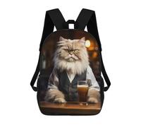 sinyumoney Persian Cat in The Pub Mochila Infantil, Mochila Escolar Infantil, Mochilas Escolares Impresas En 3D Para Niños Y Estudiantes Adolescentes 17inch