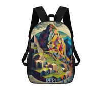 sinyumoney Peru Machu Picchu Mochila De Peluche Con Dibujos Animados, Mochila 3D Para Niños, Bolsa Escolar, Idea De Regalo De Cumpleaños Para Niños Y Niñas 17inch