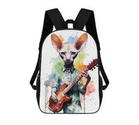 sinyumoney Peterbald Cat Mochilas Impresas En 3D 17inch Mochila Escolar Infantil Para Exteriores, Mochila Informal De Día, Bolsas De Viaje Informales Para Estudiantes De Secundaria