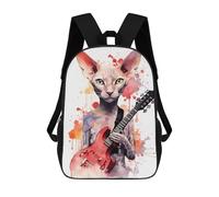 sinyumoney Peterbald Cat Playing Mochila Escolar Infantil Impresa En 3D 17inch Mochilas Escolares Para Niños, Estilo Casual Y Moderno, Mochilas De Viaje De Alta Capacidad