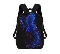 sinyumoney Phoenix Bird Blue Mochilas Para Niños Y Estudiantes, Mochilas Escolares Impresas En 3D, Mochilas Para Estudiantes De Primaria Y Secundaria Para Niños Y Niñas 17inch