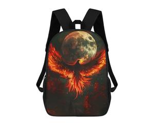 sinyumoney Phoenix Full Moon Mochila Escolar De Moda Para Estudiantes, Adecuada Para Niños Y Niñas, Mochila Informal Para Viajes Al Aire Libre, Esencial Para El Día A Día 17inch