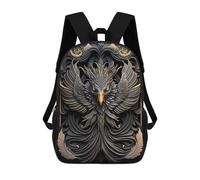 sinyumoney Phoenix Golden Art Deco Mochila Escolar, Mochila De Negocios, Mochila Impermeable Para Libros Para Hombres, Mujeres Y Adolescentes 17inch