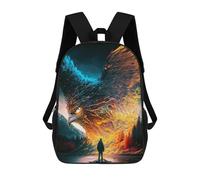 sinyumoney Phoenix Rising A Man Faces The Giant Bird Mochila Escolar Para Niños, Mochila Escolar De Gran Capacidad Para Niños, Mochila Escolar 3D, Regalos Para Niños 17inch
